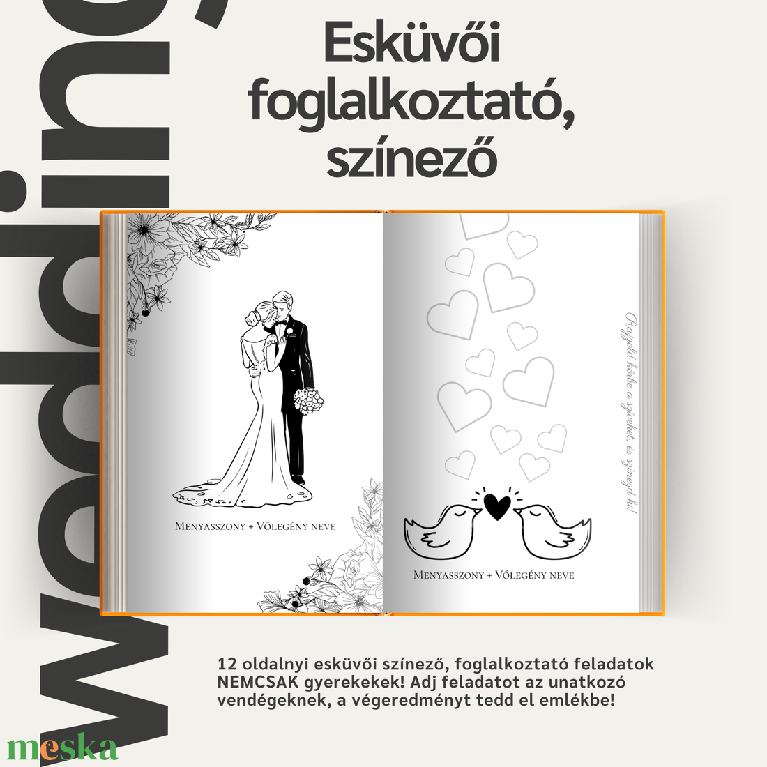 Esküvői foglalkoztató, és színező - nemcsak gyerekeknek! - otthon & életmód - papír, írószer - színező - Meska.hu Esküvői foglalkoztató, és színező - nemcsak gyerekeknek! - otthon & életmód - papír, írószer - színező - Meska.hu