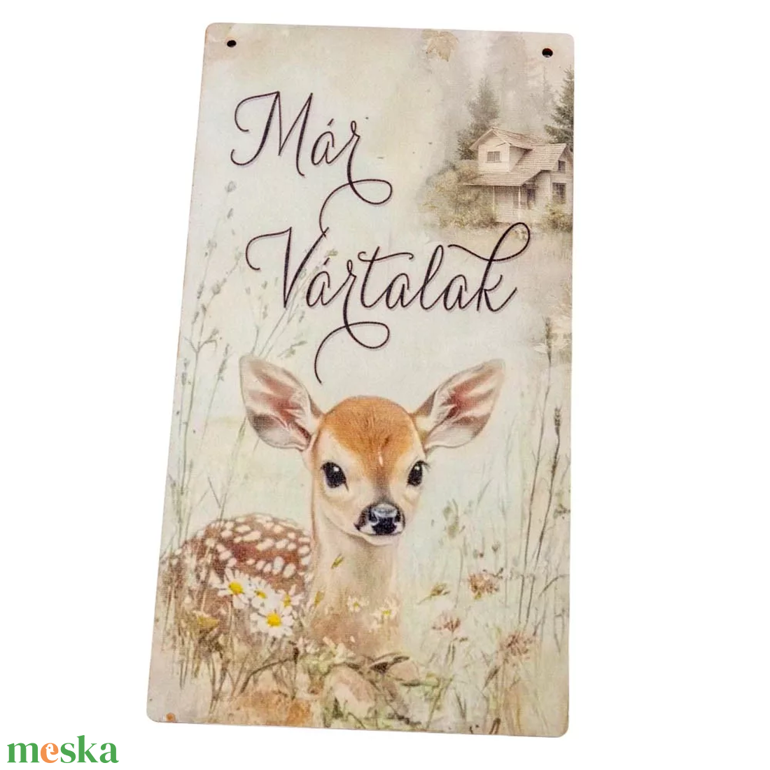 Már vártalak őzgidás akasztós fali tábla - otthon & életmód - dekoráció - kép & falikép - táblakép - Meska.hu Már vártalak őzgidás akasztós fali tábla - otthon & életmód - dekoráció - kép & falikép - táblakép - Meska.hu