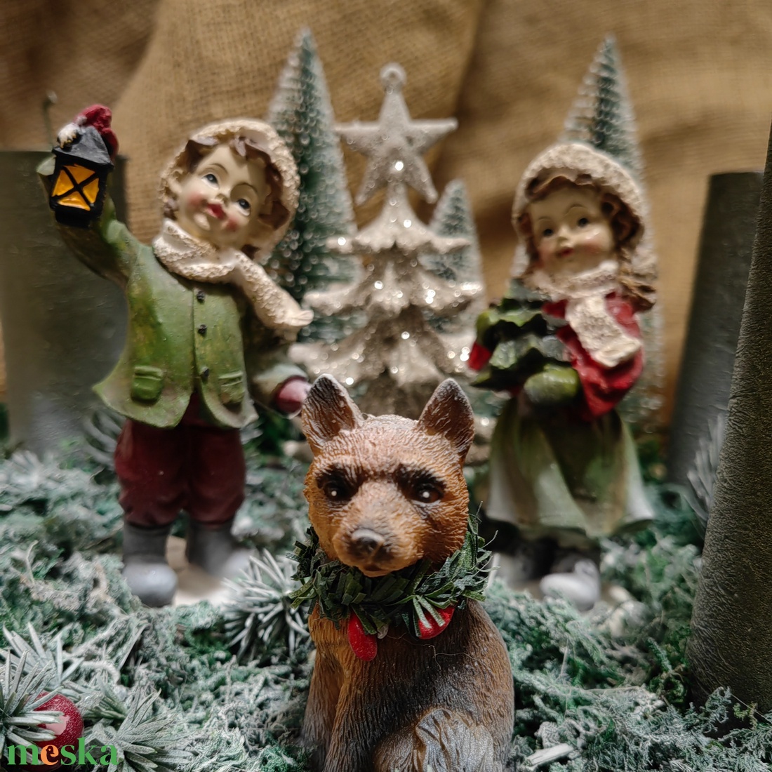 Nagyméretű zöld asztali dísz - karácsony - adventi díszek - adventi asztaldísz - Meska.hu