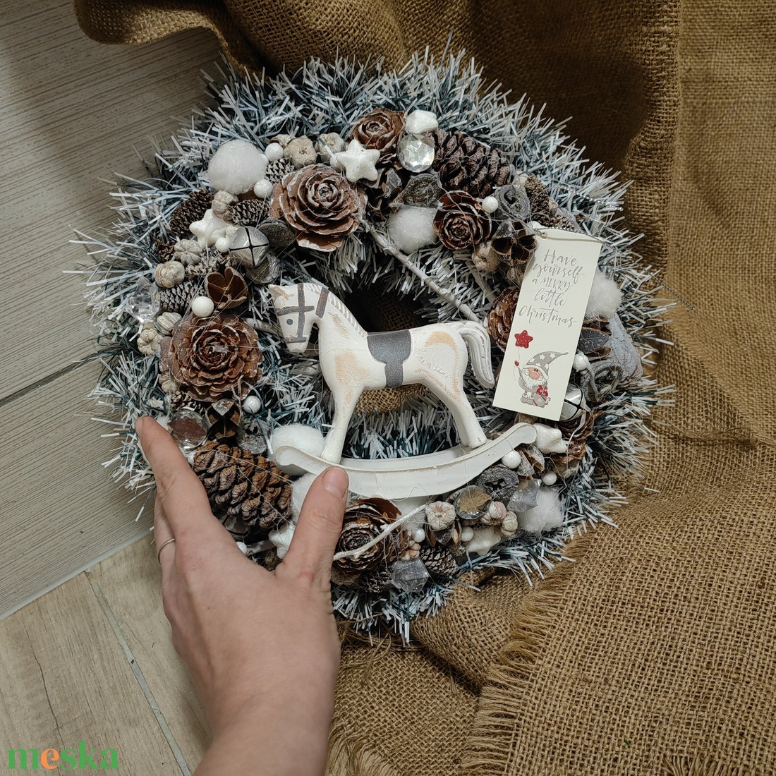 Hintalovacskás karácsonyi ajtókopogtató  - otthon & életmód - dekoráció - ajtó- és ablak dekoráció - ajtódísz & kopogtató - Meska.hu