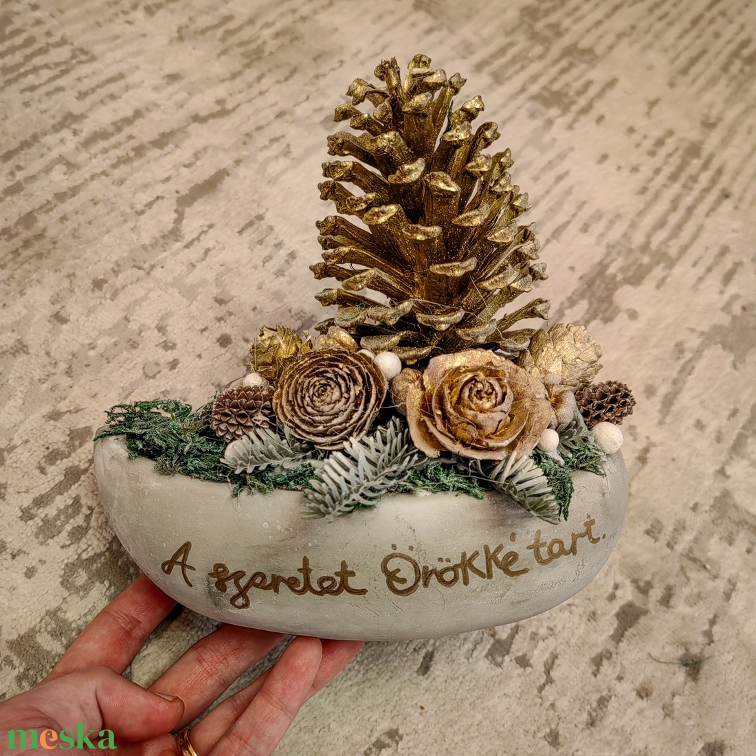 Őszi/Téli sírdísz - otthon & életmód - vallás - temetkezési tárgy - sírdísz, kegyeleti dísz - Meska.hu