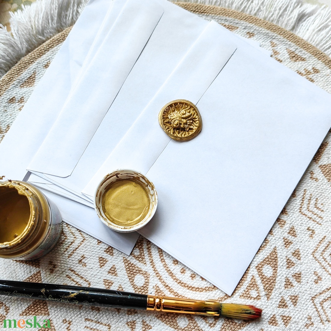 Levél, vagy meghívó pecsét (viaszpecsét)  - esküvő - meghívó & kártya - esküvői pecsét, bélyegző - esküvői viasz pecsét - Meska.hu