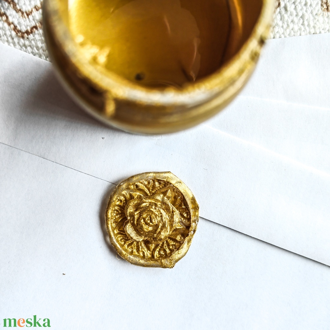 Levél, vagy meghívó pecsét (viaszpecsét)  - esküvő - meghívó & kártya - esküvői pecsét, bélyegző - esküvői viasz pecsét - Meska.hu