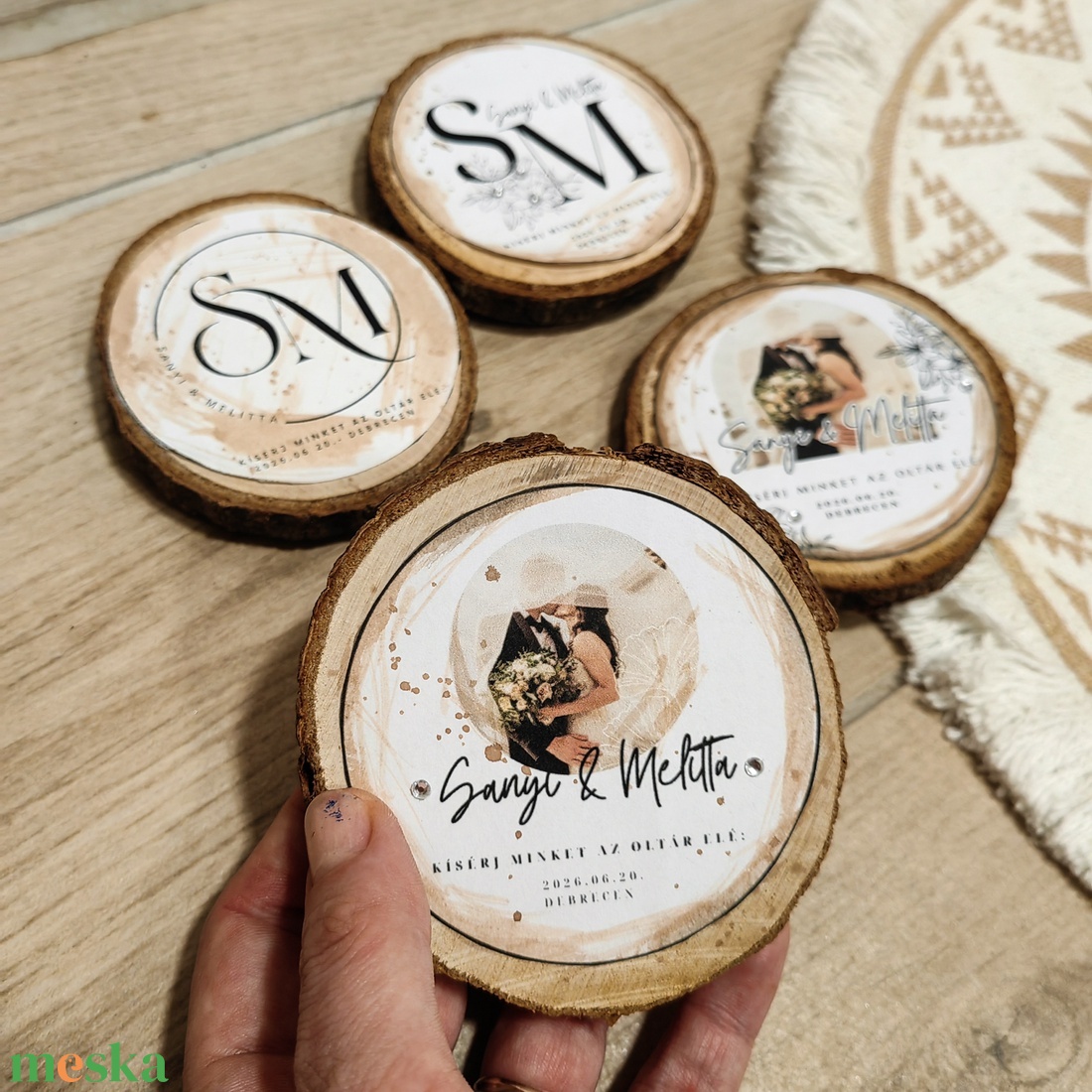 Esküvői vendég meghívó ajándék/hűtőmágnes - esküvő - emlék & ajándék - köszönőajándék - Meska.hu
