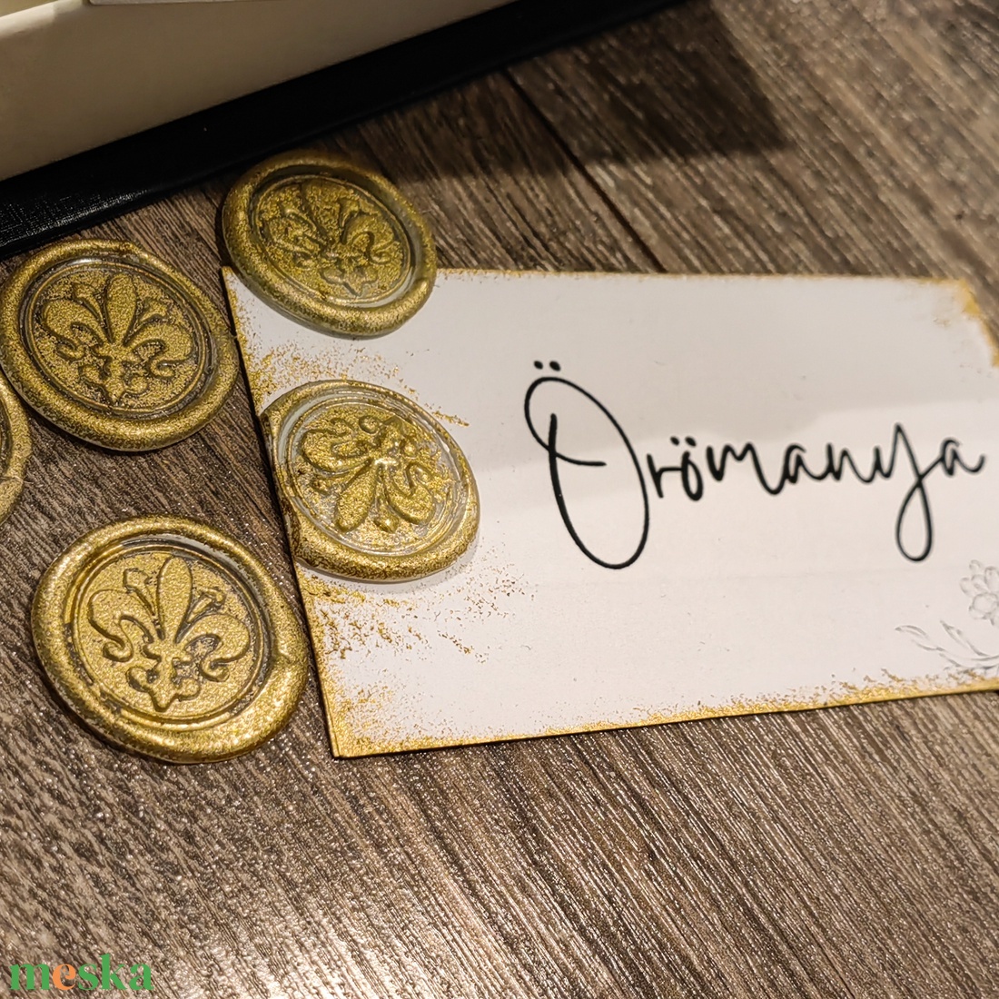 Levél, vagy meghívó pecsét (viaszpecsét)  - esküvő - meghívó & kártya - esküvői pecsét, bélyegző - esküvői viasz pecsét - Meska.hu