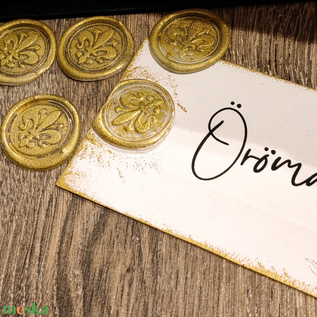 Levél, vagy meghívó pecsét (viaszpecsét)  - esküvő - meghívó & kártya - esküvői pecsét, bélyegző - esküvői viasz pecsét - Meska.hu