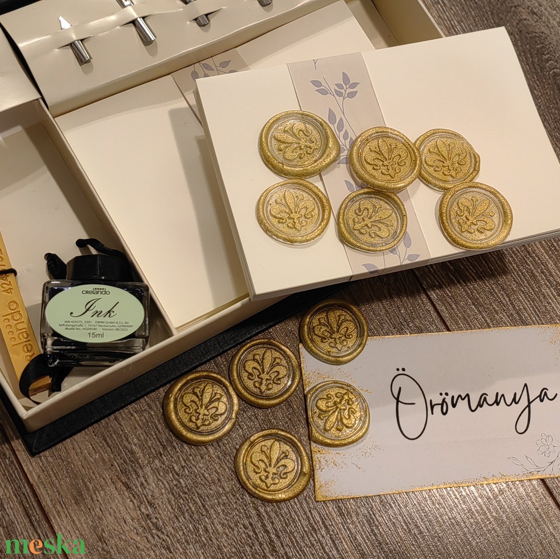 Levél, vagy meghívó pecsét (viaszpecsét)  - esküvő - meghívó & kártya - esküvői pecsét, bélyegző - esküvői viasz pecsét - Meska.hu