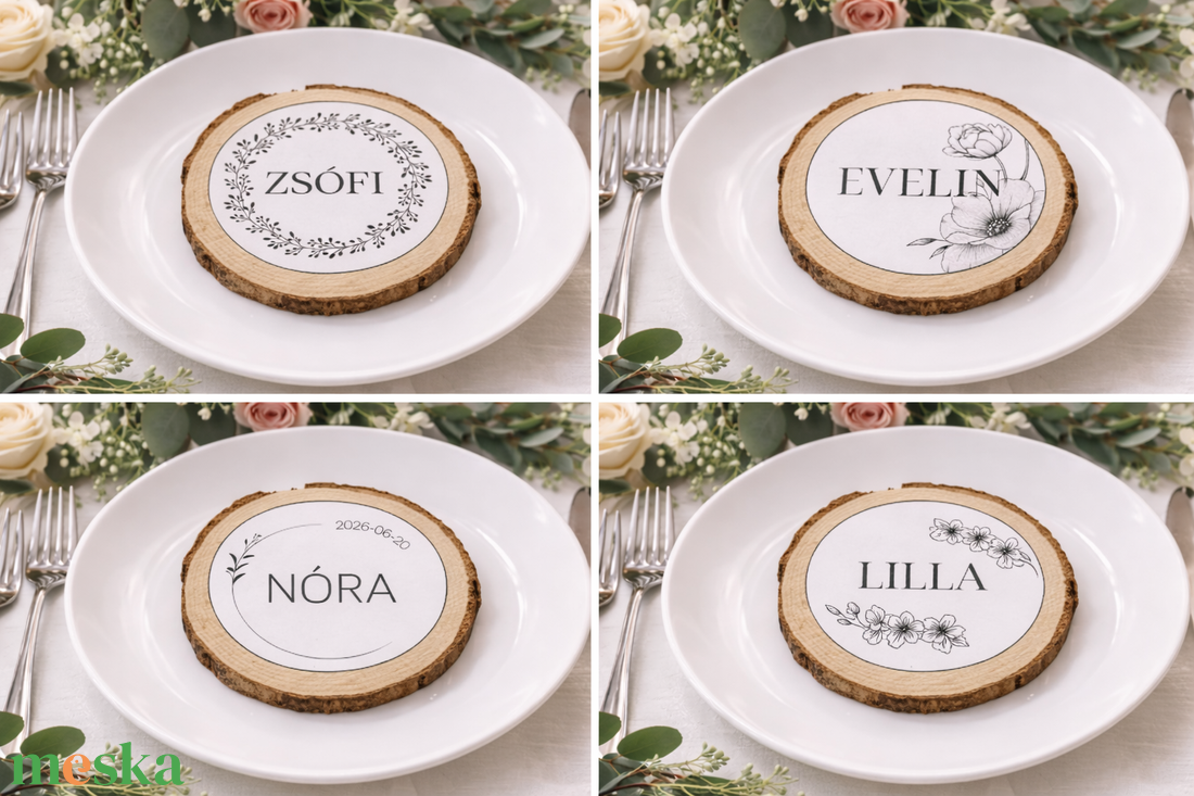 Esküvői ültető fahasábon - esküvő - meghívó & kártya - ültetési rend - Meska.hu