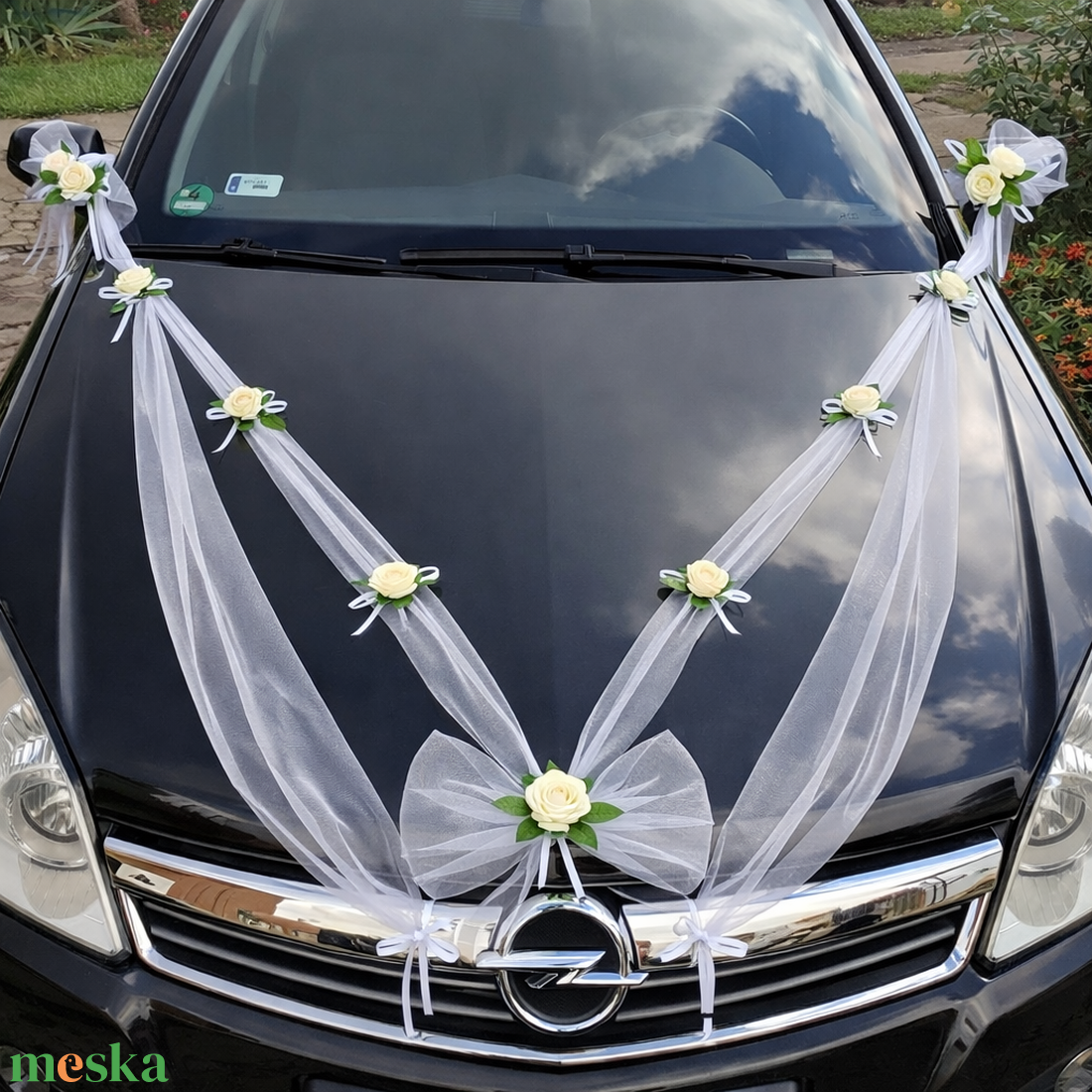 Esküvői autódísz - esküvő - dekoráció - helyszíni dekor - Meska.hu