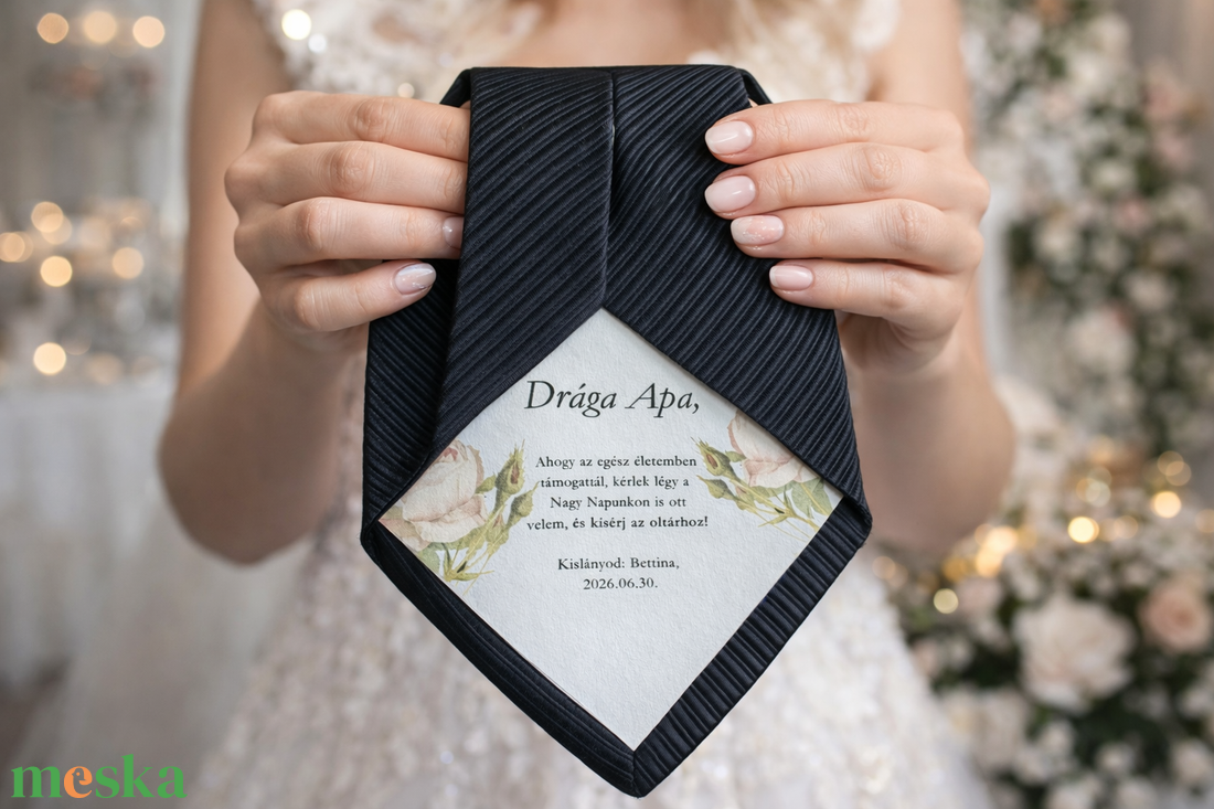 Örömapa/tanú köszönő nyakkendő egyedi grafikával - esküvő - emlék & ajándék - köszönőajándék - Meska.hu