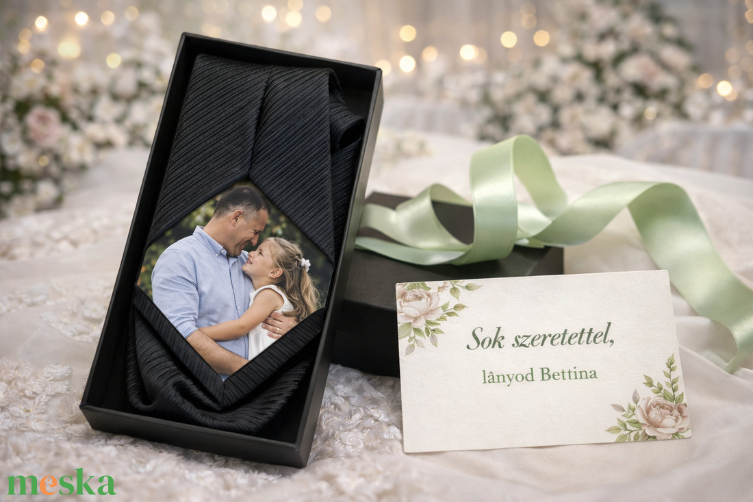 Örömapa/tanú köszönő nyakkendő egyedi grafikával - esküvő - emlék & ajándék - köszönőajándék - Meska.hu