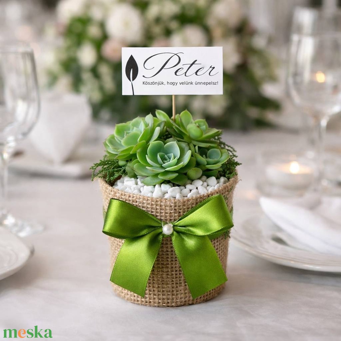 Művirág kövirózsa vendégköszönő ajándék és ültető - esküvő - emlék & ajándék - köszönőajándék - Meska.hu