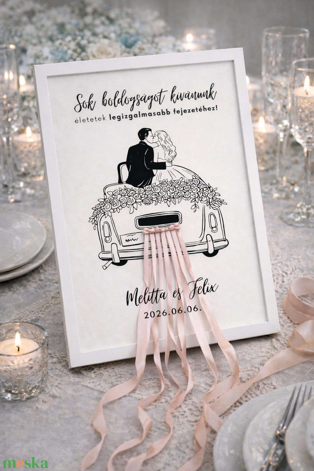 Pénzátadó képkeret - esküvő - emlék & ajándék - nászajándék - esküvői pénzátadó képkeret - Meska.hu