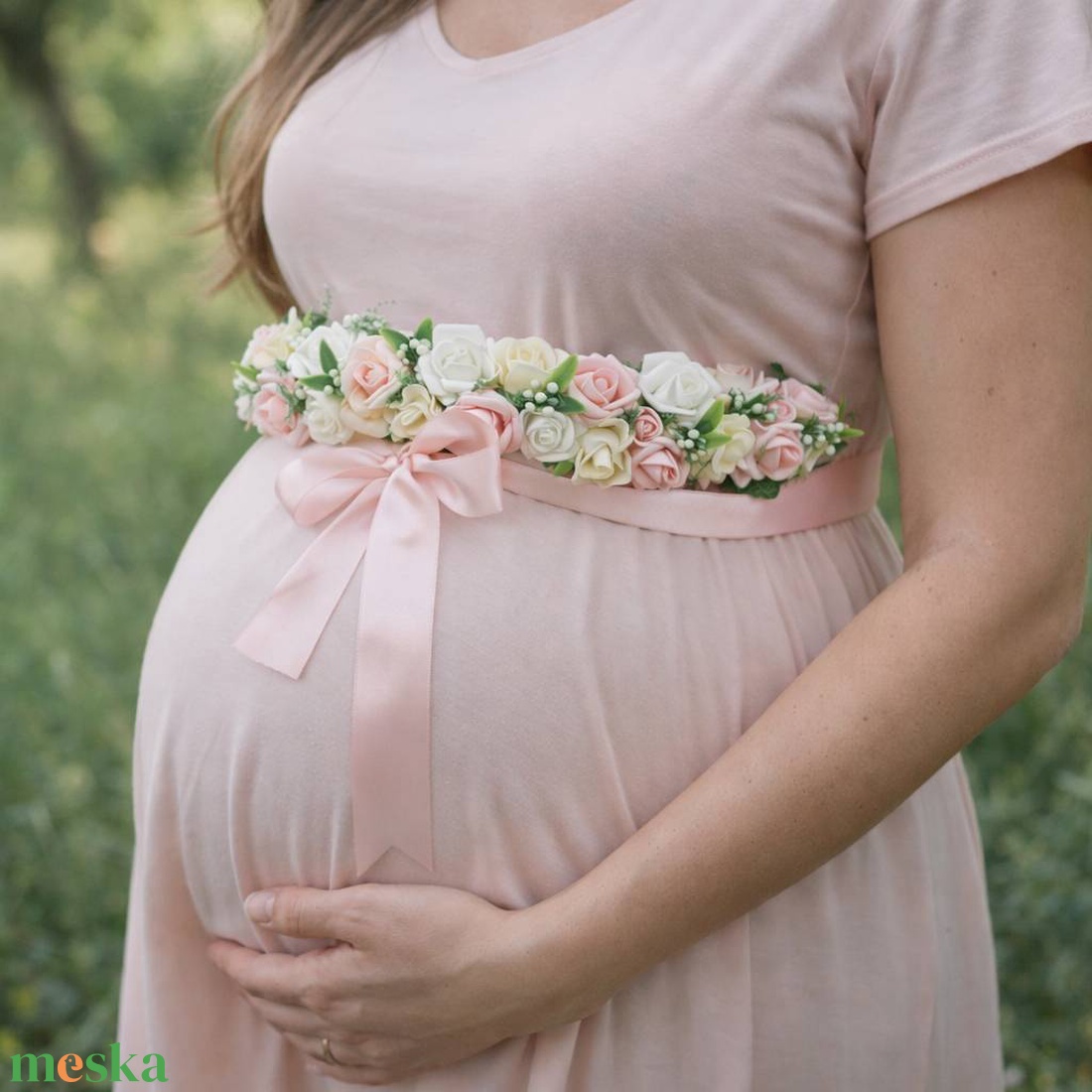 Virágos öv babafotózáshoz - baba - mama - babafotózás - babafotózási kellékek - Meska.hu