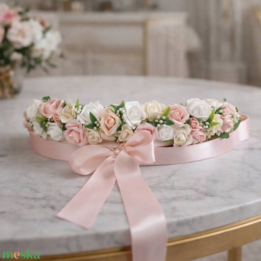 Virágos öv babafotózáshoz - baba - mama - babafotózás - babafotózási kellékek - Meska.hu