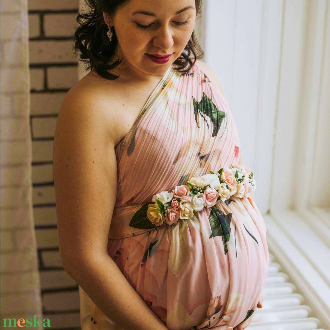 Virágos öv babafotózáshoz - baba - mama - babafotózás - babafotózási kellékek - Meska.hu