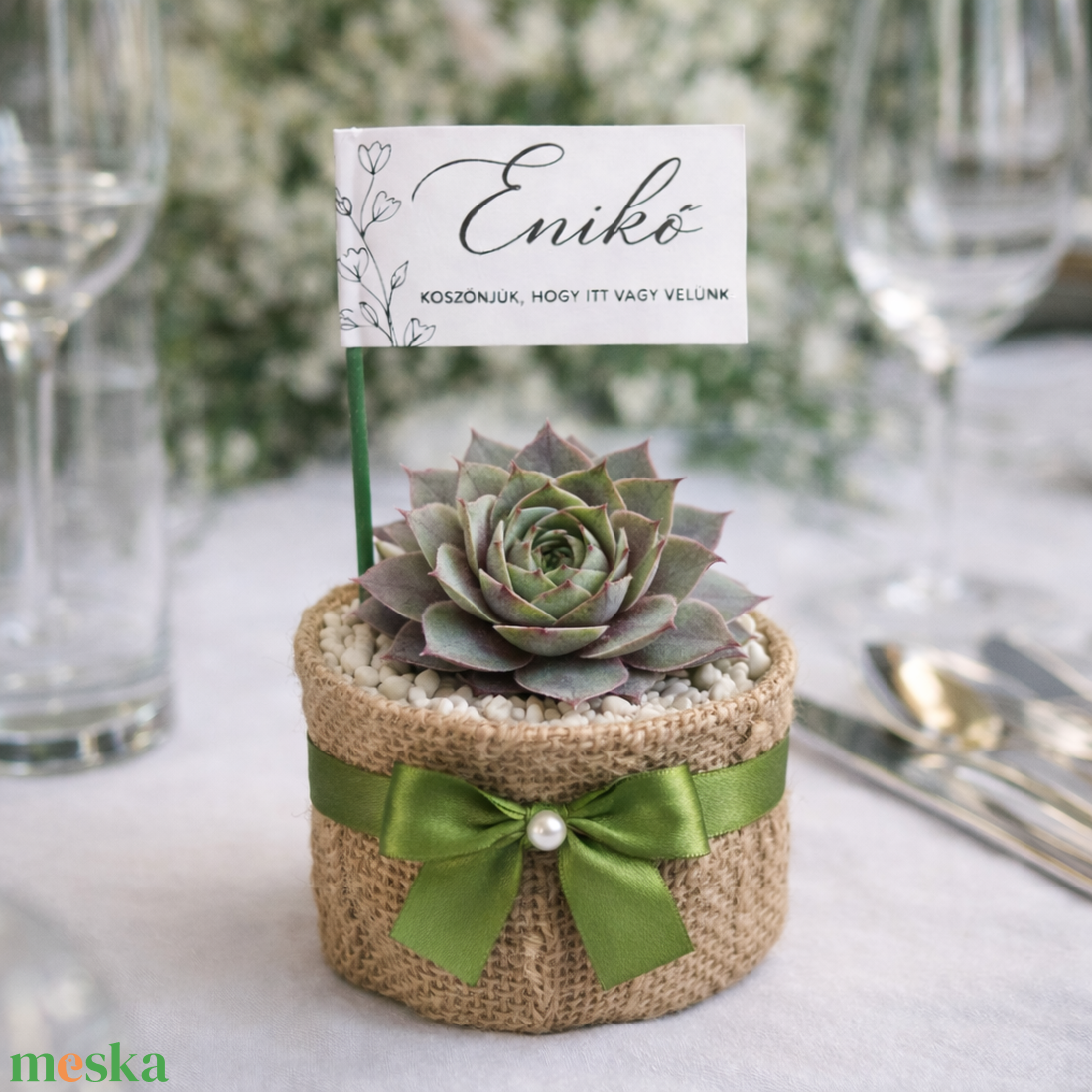 Élő kövirózsa vendégköszönő ajándék és ültető - esküvő - emlék & ajándék - köszönőajándék - Meska.hu