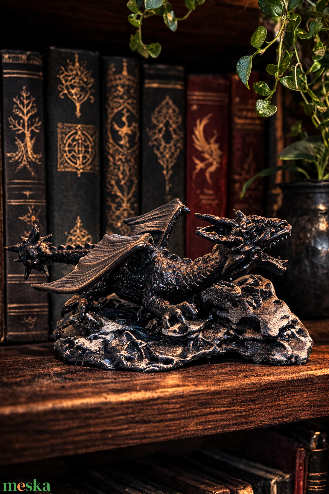 Sárkányos szobor (Tairn-Negyedik szárny) - otthon & életmód - dekoráció - asztal és polc dekoráció - könyvszobor - Meska.hu