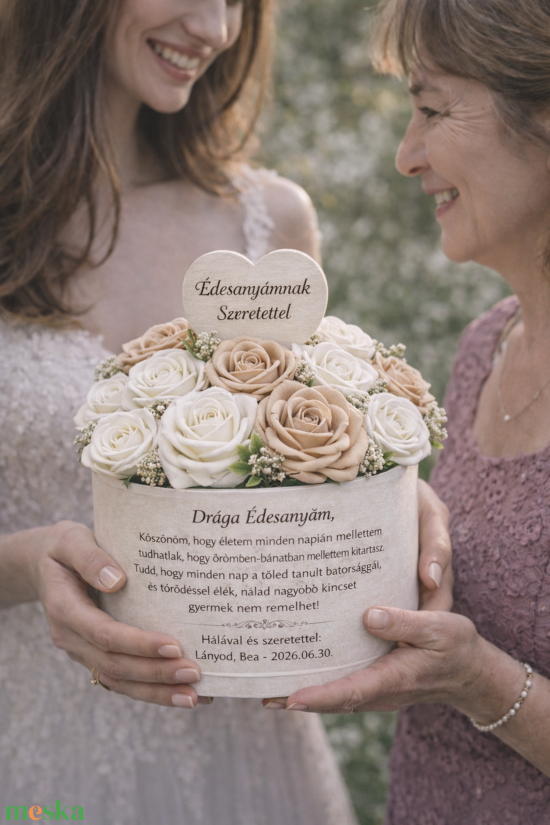 Virágbox bármely alkalomra - szülőköszöntő ajándék- személyre szabható - esküvő - emlék & ajándék - szülőköszöntő ajándék - Meska.hu