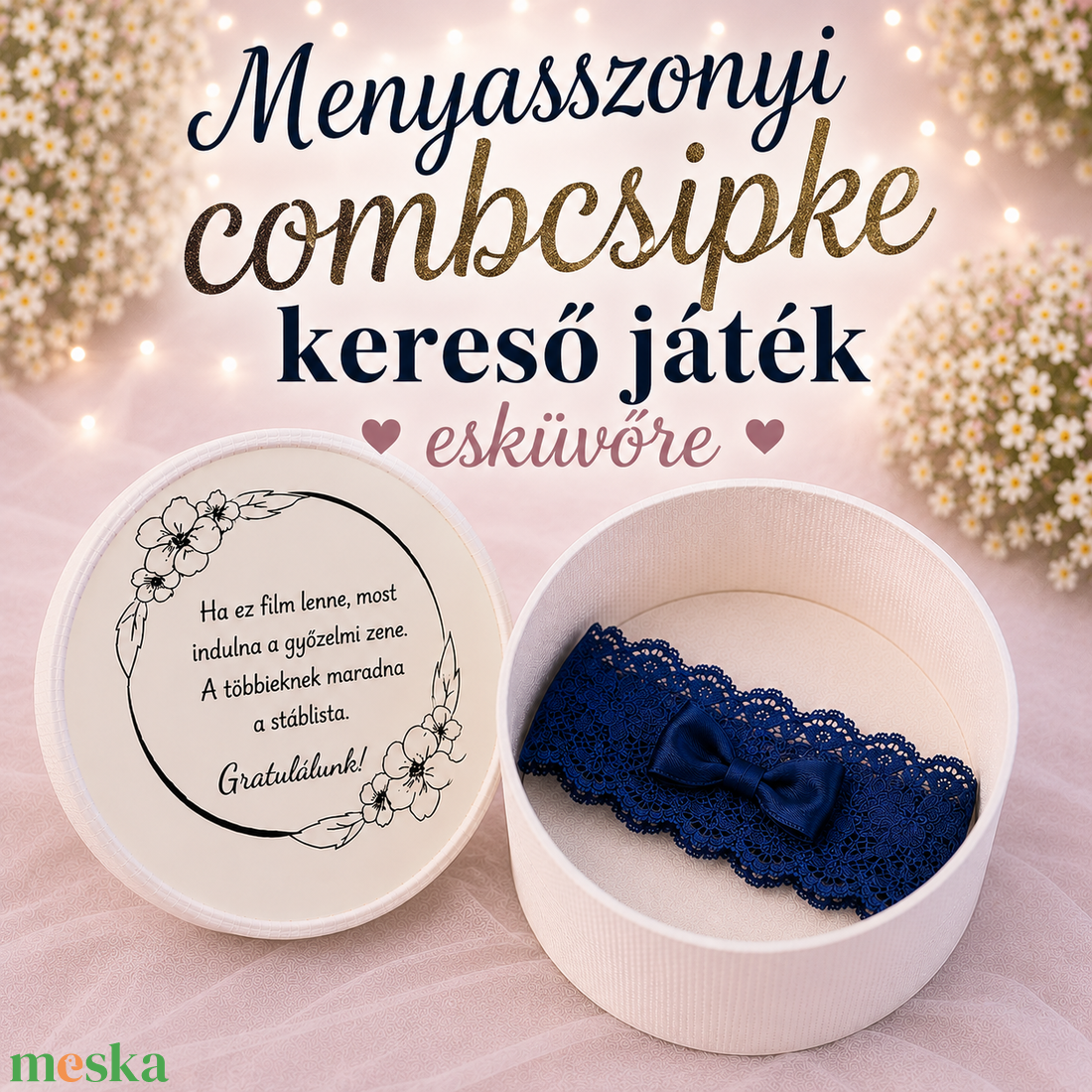 Menyasszonyi combcsipke-vadászat � Az esküvő legviccesebb játéka! - esküvő - emlék & ajándék - doboz - Meska.hu