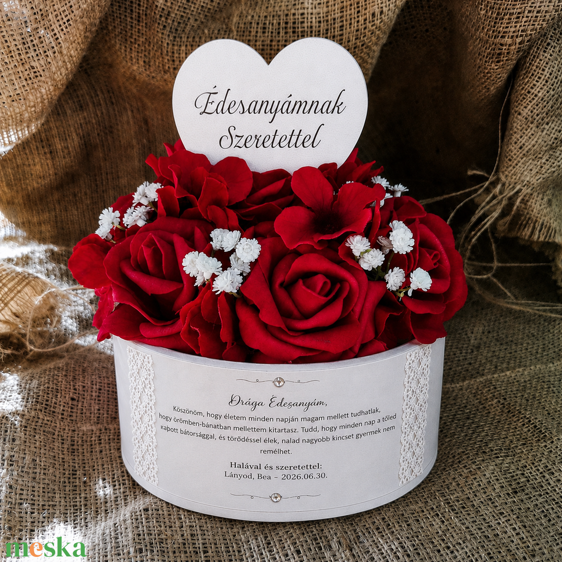 Mini virágbox - Red Riding Hood  - esküvő - emlék & ajándék - szülőköszöntő ajándék - Meska.hu