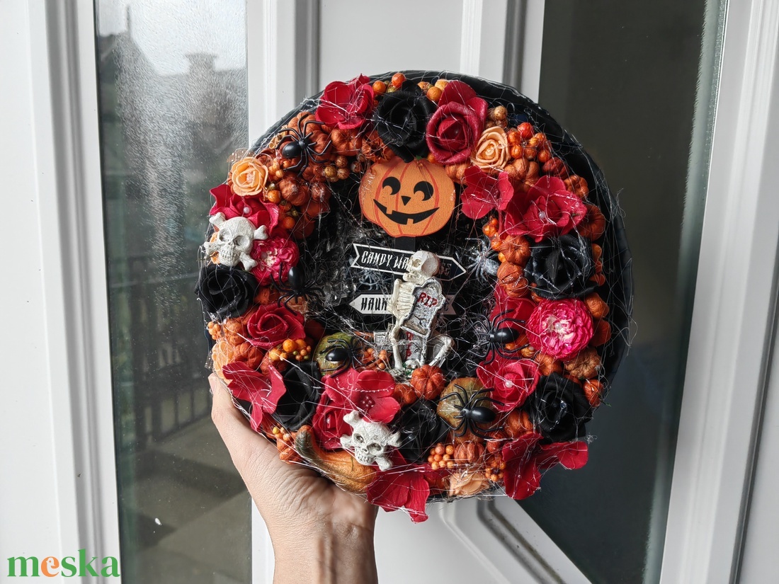 Halloweeni kézműves ajtókopogtató  - otthon & életmód - dekoráció - halloween - halloweeni ajtódíszek és ablakdíszek - Meska.hu