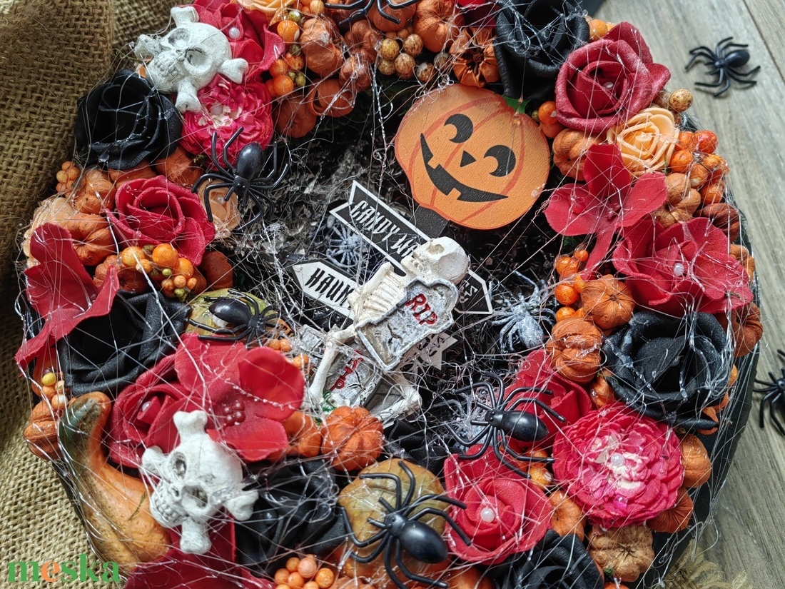 Halloweeni kézműves ajtókopogtató  - otthon & életmód - dekoráció - halloween - halloweeni ajtódíszek és ablakdíszek - Meska.hu