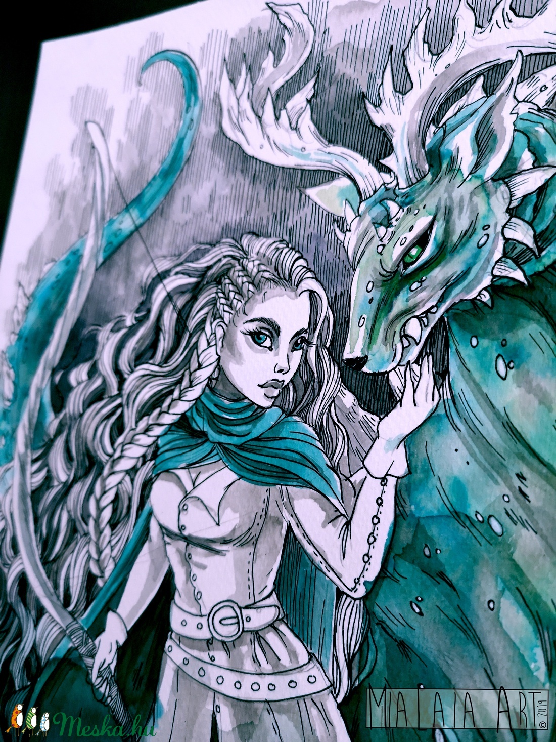 Artemis, a szörnyek pásztora festmény - művészet - festmény - akvarell - Meska.hu