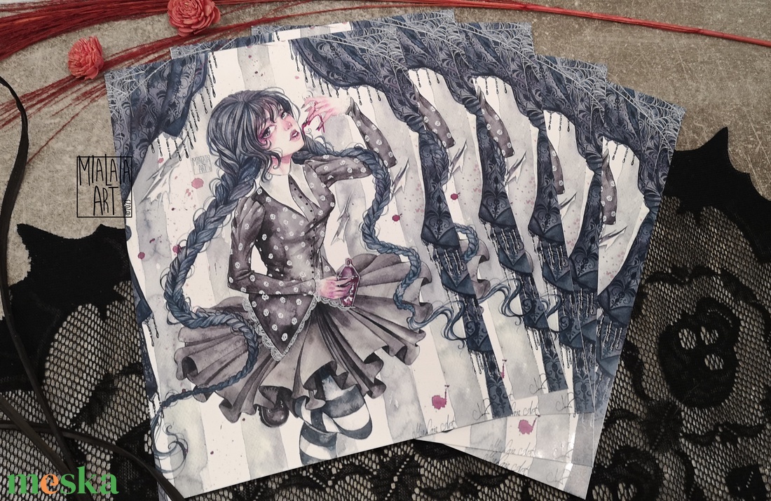 Wednesday Addams Fanart Print - művészet - festmény - akvarell - Meska.hu Wednesday Addams Fanart Print - művészet - festmény - akvarell - Meska.hu