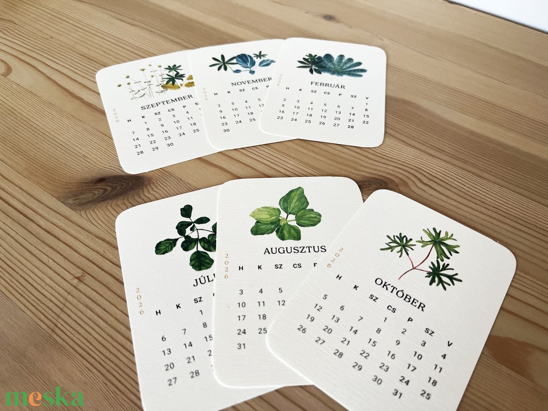 Asztali kártyanaptár 2026 - művészet - naptárkártyák, sportkártyák - Meska.hu