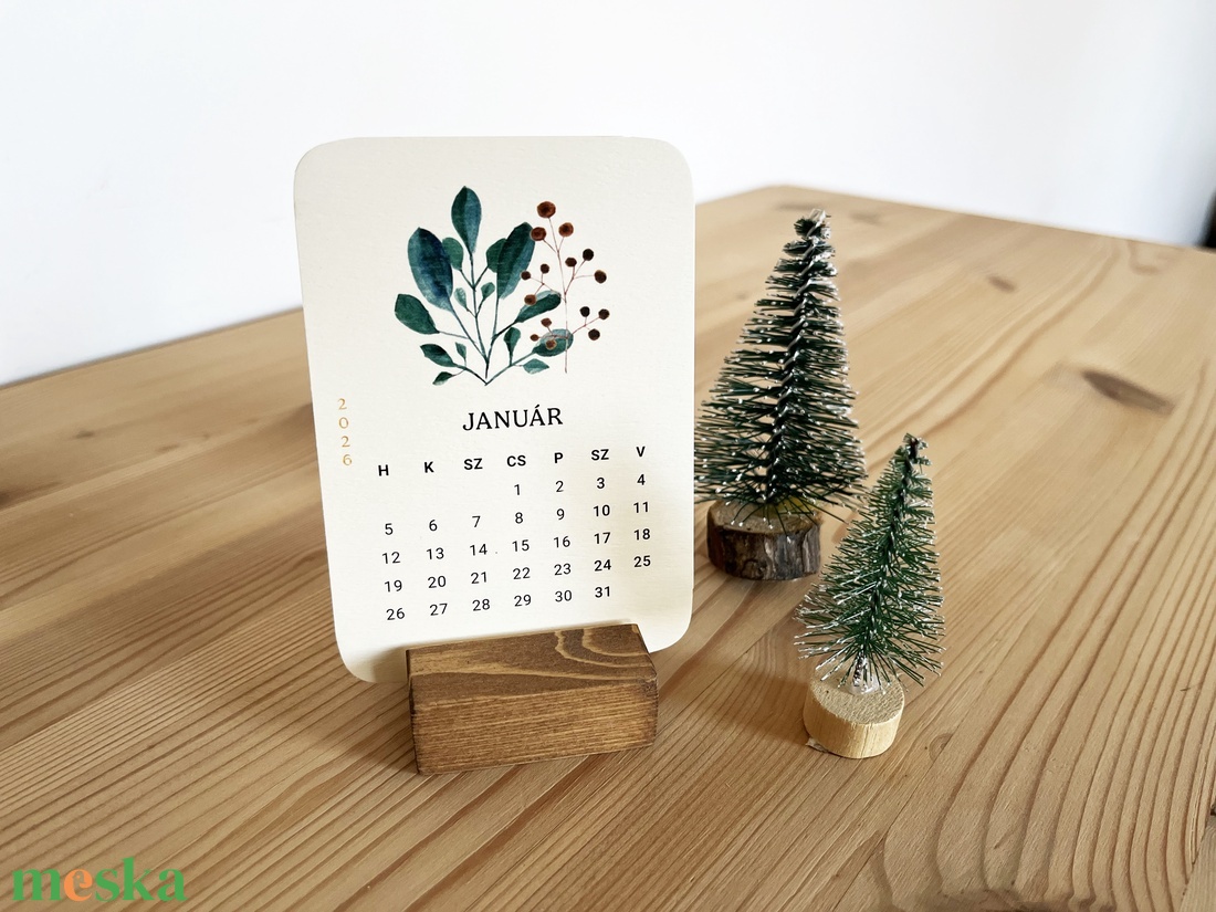 Asztali kártyanaptár 2026 - művészet - naptárkártyák, sportkártyák - Meska.hu