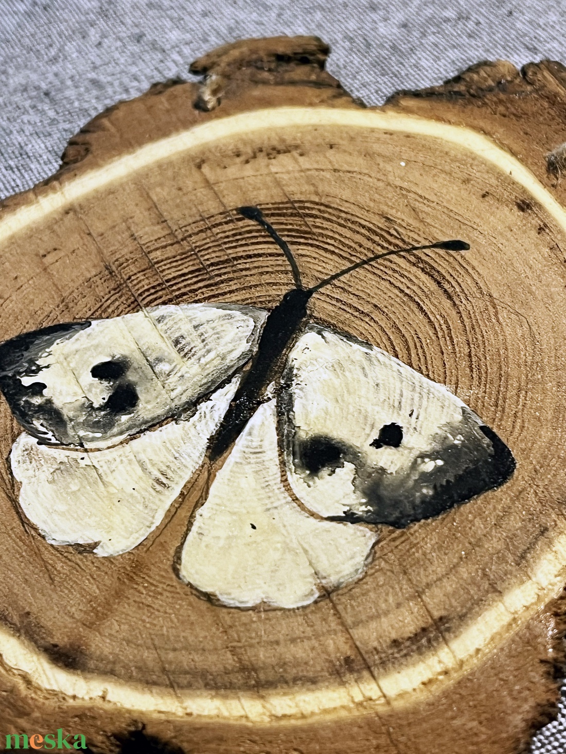 Lepkés - Fakorong kép - otthon & életmód - dekoráció - kép & falikép - fából készült kép - Meska.hu