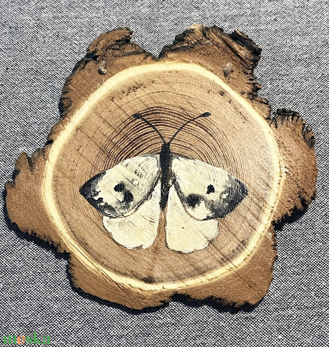 Lepkés - Fakorong kép - otthon & életmód - dekoráció - kép & falikép - fából készült kép - Meska.hu