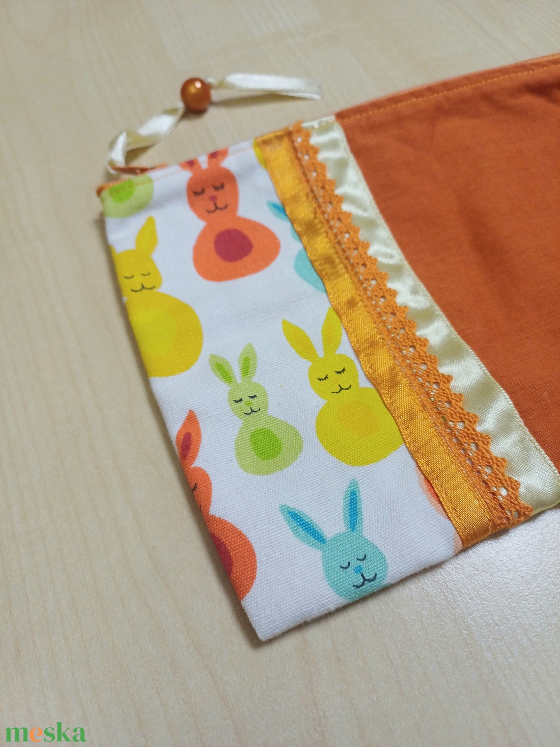 Narancssárga nyulas nesszeszer - táska & tok - neszesszer - Meska.hu