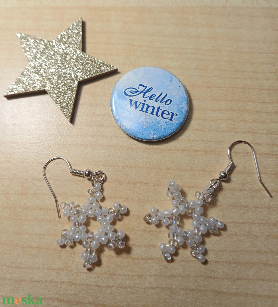 Kis hópihe fülbevaló  - ékszer - fülbevaló - lógó fülbevaló - Meska.hu