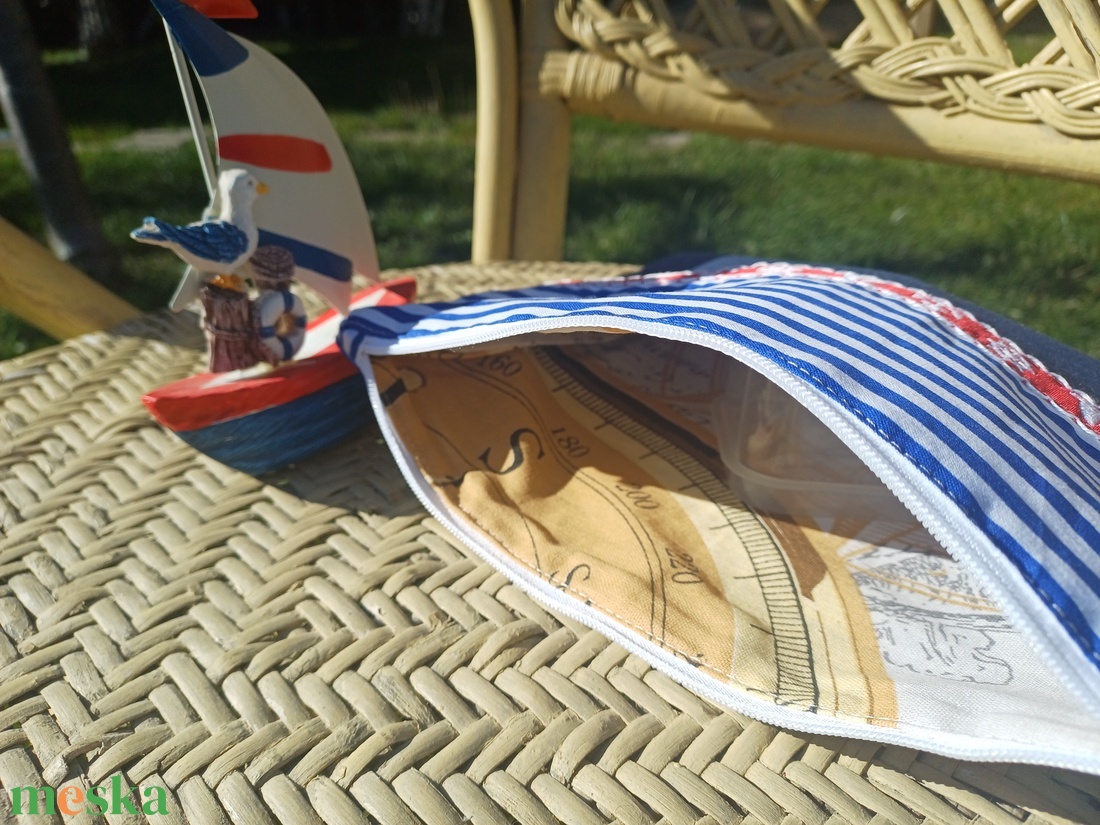 Tengerész mintás csíkos neszesszer - táska & tok - neszesszer - Meska.hu