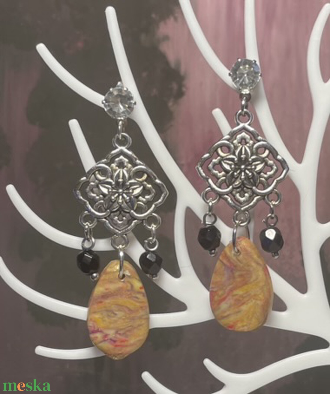 Mars gyöngy fülbevaló - ékszer - fülbevaló - lógó fülbevaló - Meska.hu