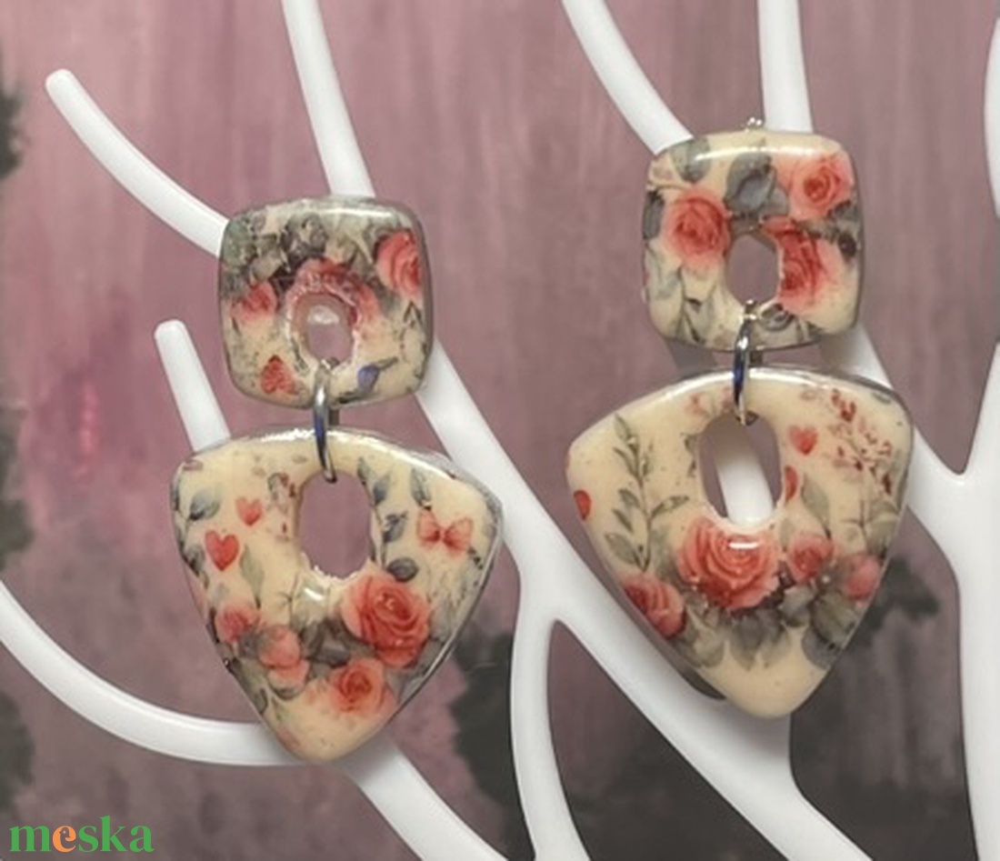 Tavaszvirág fülbevaló - ékszer - fülbevaló - lógó fülbevaló - Meska.hu