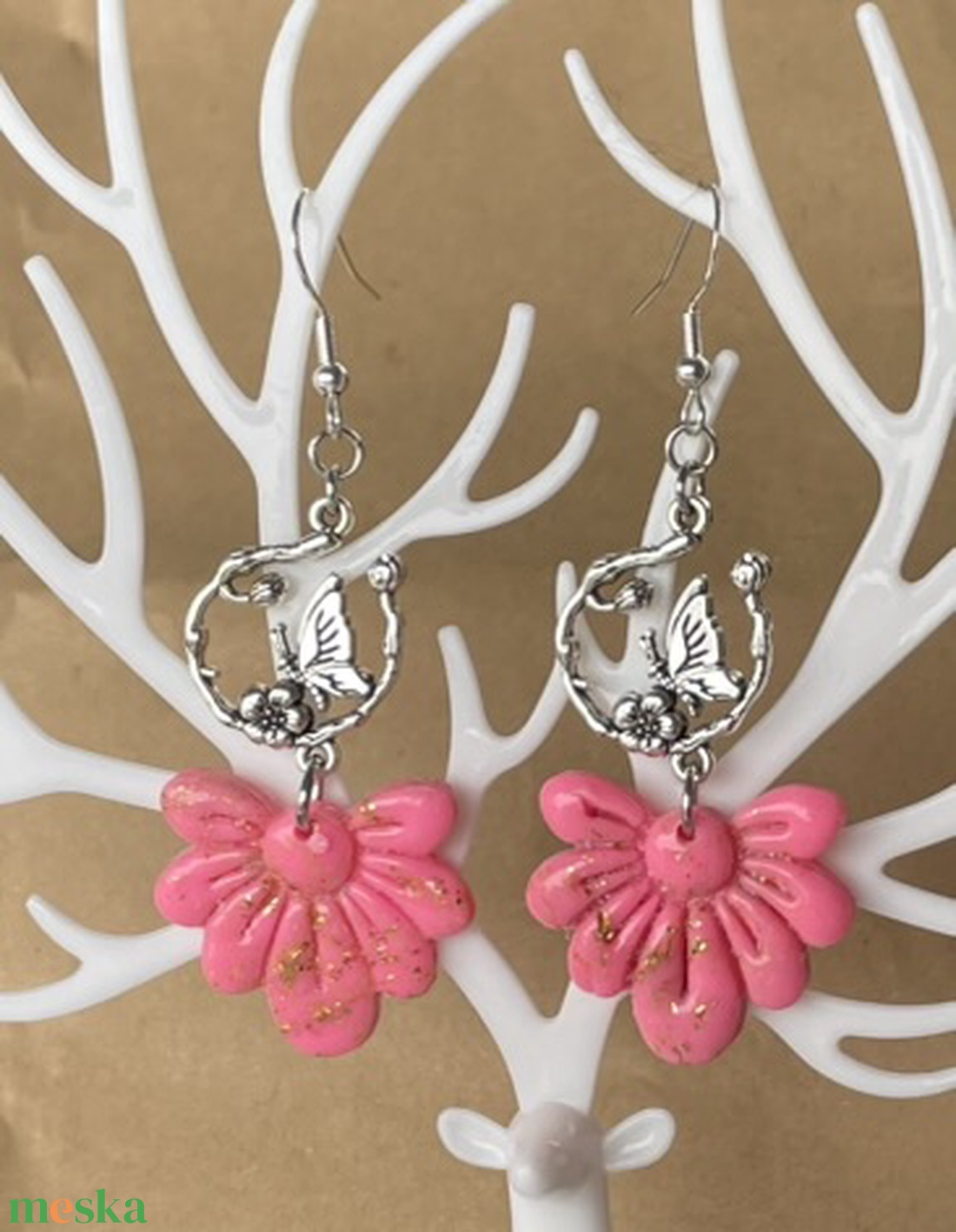 Krizantém tündér - ékszer - fülbevaló - lógó fülbevaló - Meska.hu