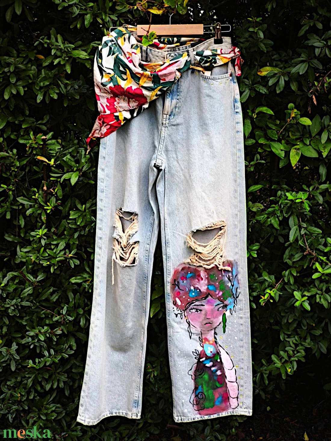 Bóbita, dizájner farmernadrág - ruha & divat - női ruha - nadrág - Meska.hu