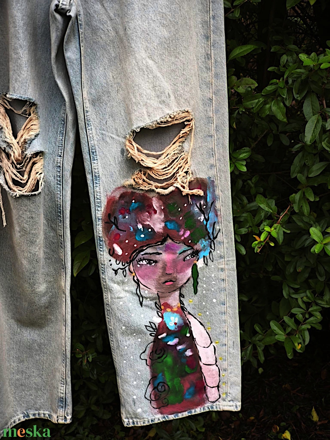 Bóbita, dizájner farmernadrág - ruha & divat - női ruha - nadrág - Meska.hu