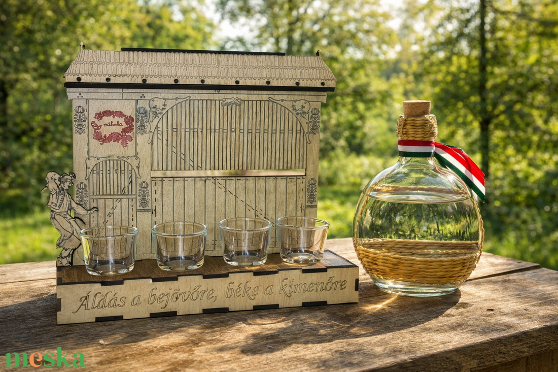� Áldás a bejövőre, béke a kimenőre � Gravírozott pálinkás kínáló - játék & sport - sport és kikapcsolódás - vadászat - trófea alátét - Meska.hu