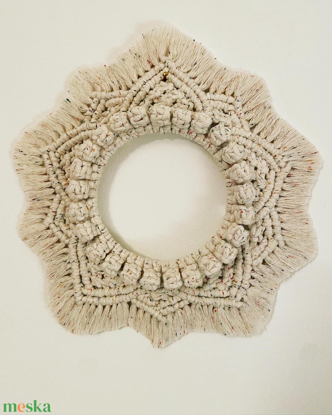 Makramé mandala - otthon & életmód - dekoráció - fali és függő dekoráció - falra akasztható dekor - Meska.hu