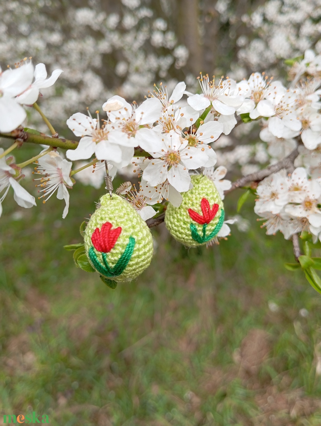 Tulipános Húsvéti fülbevaló - ékszer - fülbevaló - lógó csepp fülbevaló - Meska.hu Tulipános Húsvéti fülbevaló - ékszer - fülbevaló - lógó csepp fülbevaló - Meska.hu