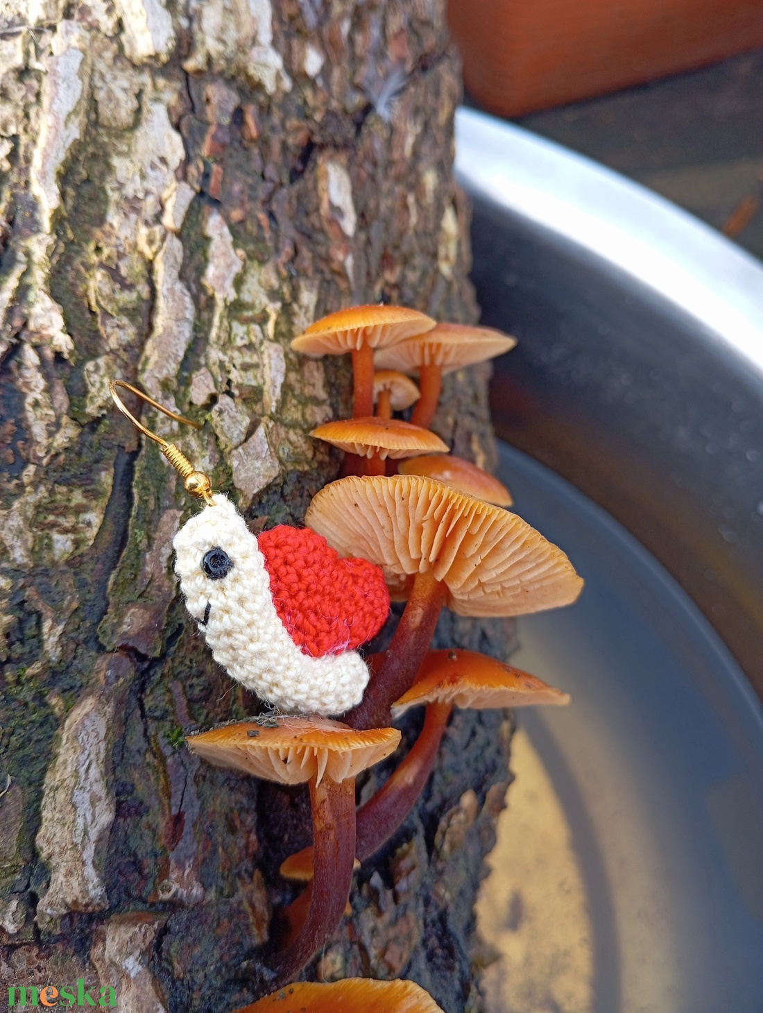 Szerelmes csiga fülbevaló - ékszer - fülbevaló - lógó fülbevaló - Meska.hu