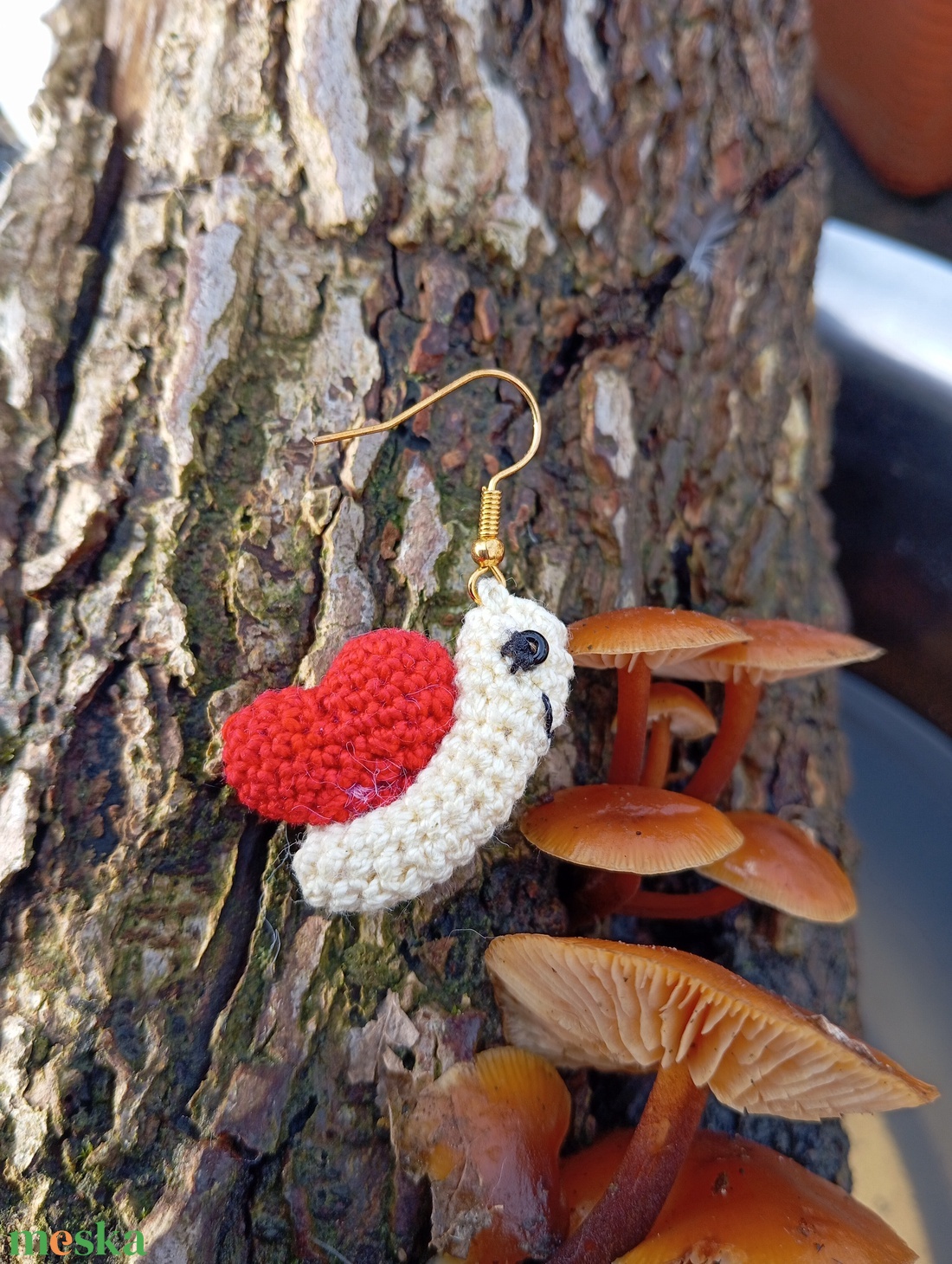 Szerelmes csiga fülbevaló - ékszer - fülbevaló - lógó fülbevaló - Meska.hu