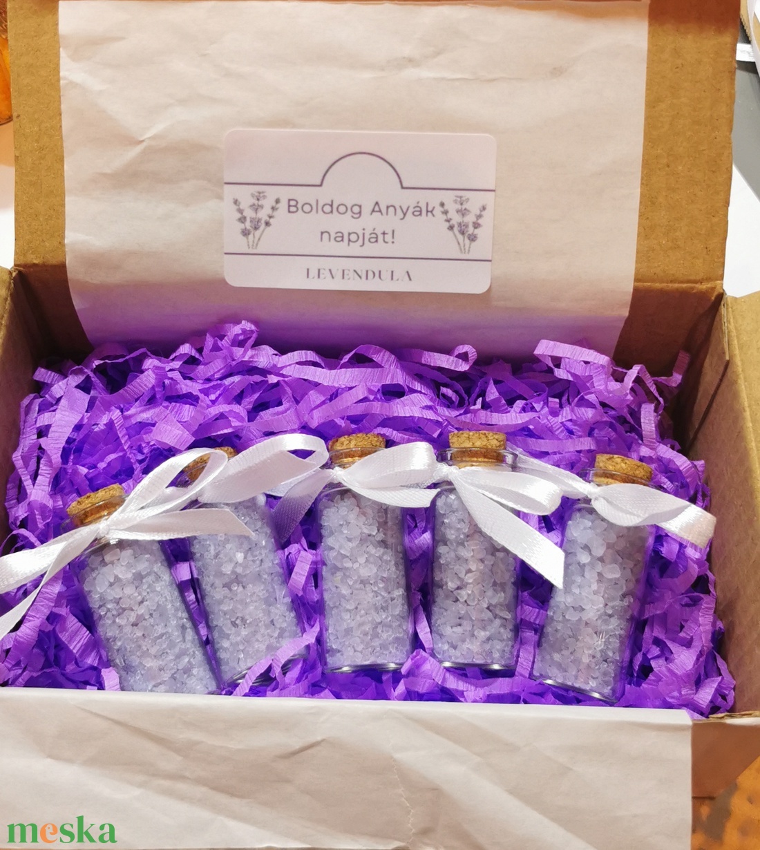 Anyák napi fürdősó csomag - Levendula - szépségápolás - szappan & fürdés - fürdősó, fürdőgolyó, habfürdő - Meska.hu