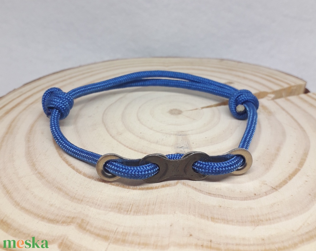  Kerékpár láncszem, paracord karkötő - ékszer - karkötő - fonott karkötő - Meska.hu