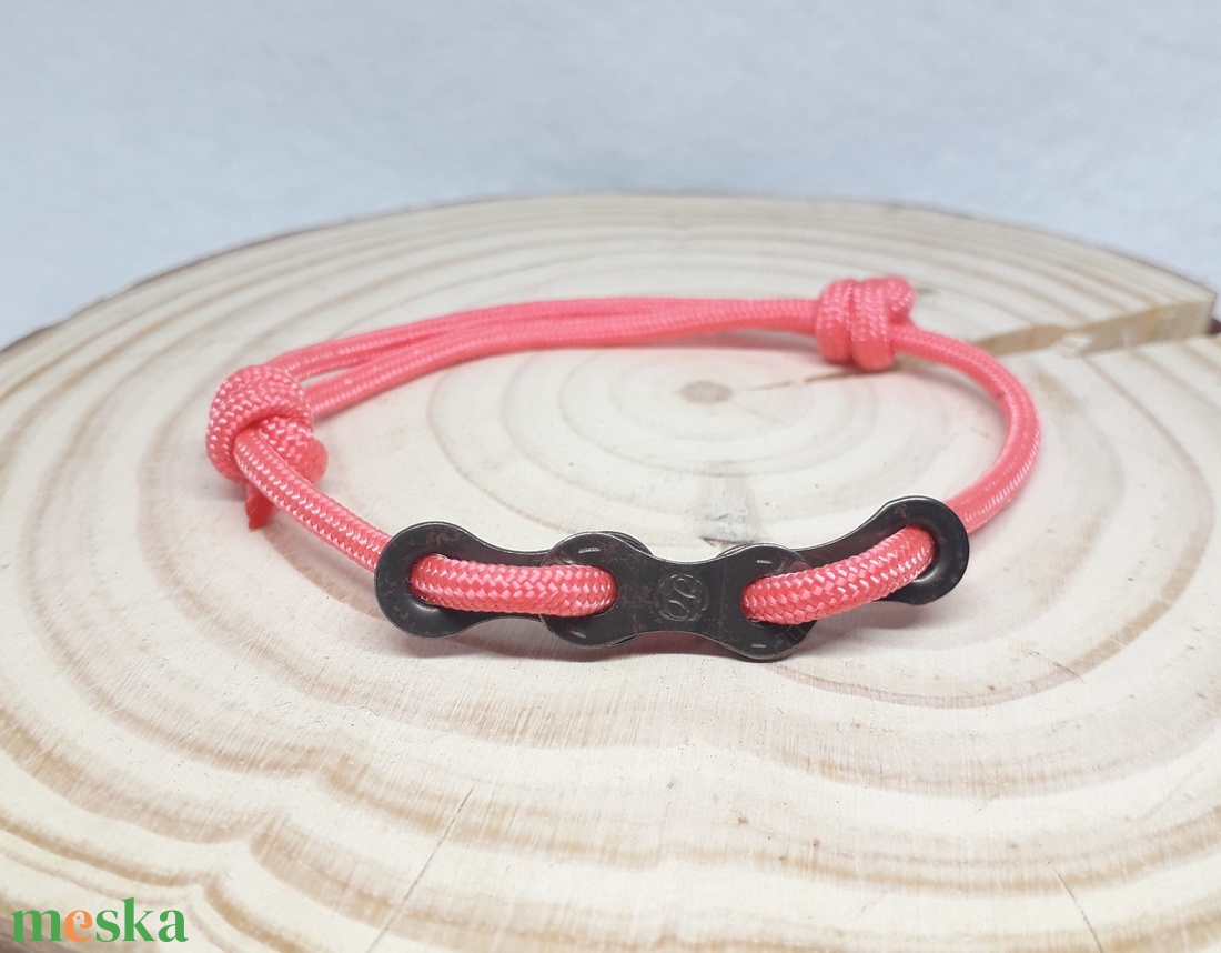  Kerékpár láncszem, paracord karkötő - ékszer - karkötő - fonott karkötő - Meska.hu