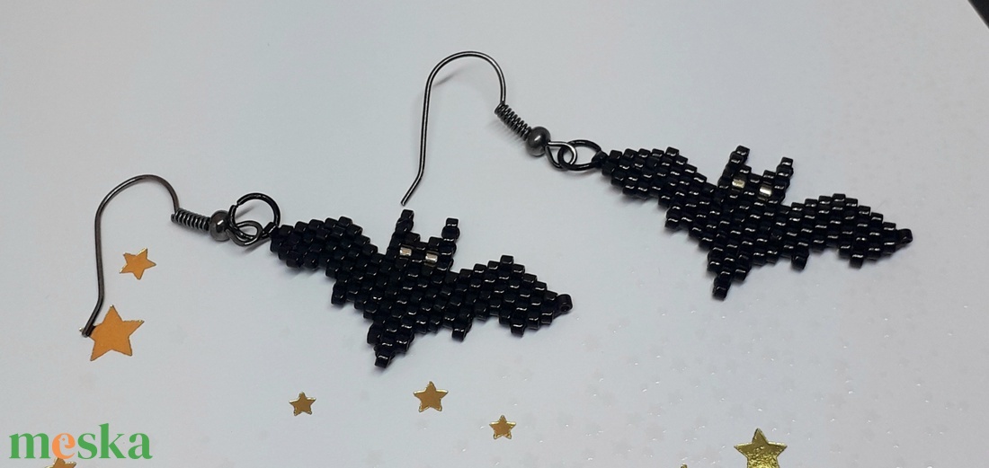 Halloween denevér fülbevaló - otthon & életmód - dekoráció - halloween - halloweeni ékszerek - Meska.hu